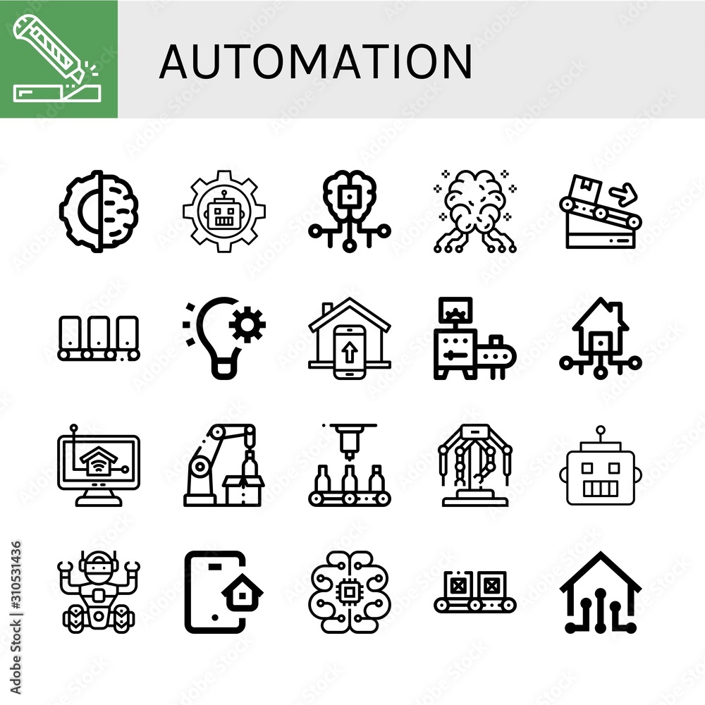 Poster automation icon set