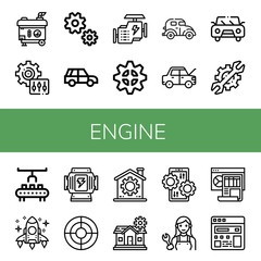 Set of engine icons