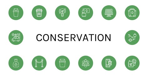 conservation simple icons set