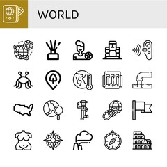 world simple icons set