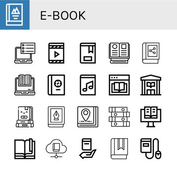 e-book icon set