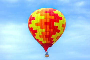 Colorful hot air balloon fly in the blue sky