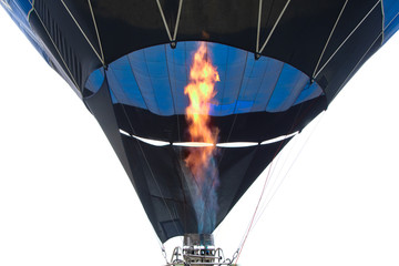 Obraz premium Blue hot air balloon, isolated on whie background