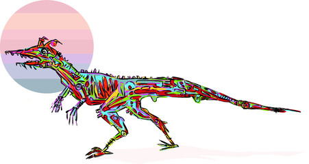 Dinasaur colorfull vectorel art drawing