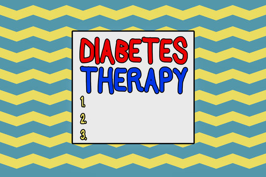 Handwriting text writing Diabetes Therapy. Conceptual photo aim to achieve lower average blood glucose results Seamless wavy lines pattern. Abstract texture zigzag waving. Geometric