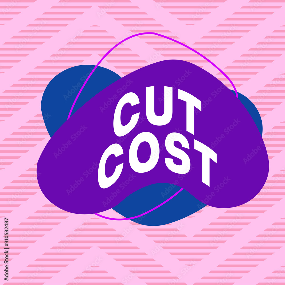 Poster handwriting text writing cut cost. conceptual photo measures implemented to reduced expenses and imp