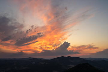 The old path in Marecchia Valley between San Leo and Tausano