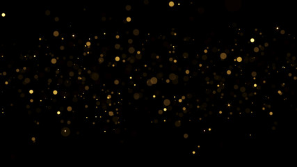 Fototapeta na wymiar Christmas Background Golden Glitters - 3D Rendered Shining Sparkles