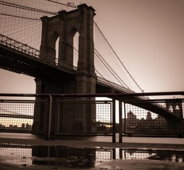 brooklyn bridge city architecture sky landmark night building skyline view