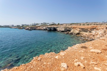 rocks and the sea, the ocean in Ayia Napa, Cyprus