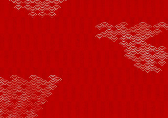 背景 青海波 波 海 伝統 模様 和風 和柄 図案 壁紙 素材 テクスチャー 茶 ブラウン Wall Mural Wdw