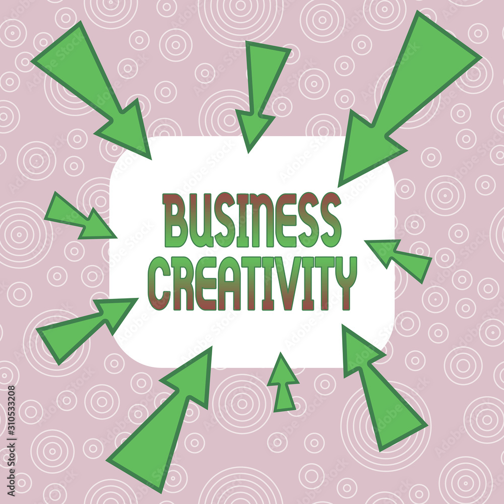 Poster conceptual hand writing showing business creativity. concept meaning act of turning new and imaginat