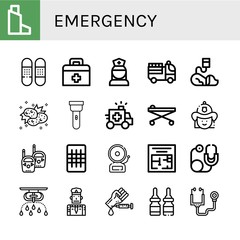 emergency simple icons set