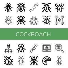 cockroach simple icons set