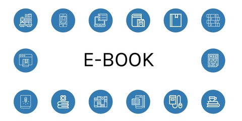Set of e-book icons