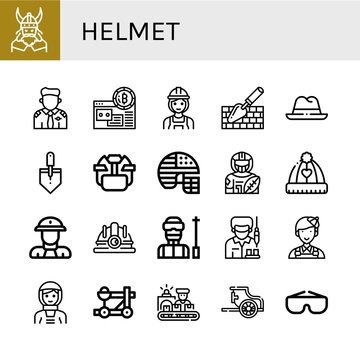 Set of helmet icons