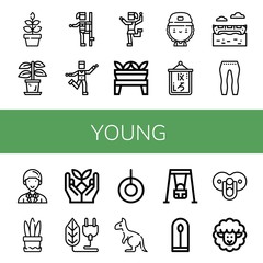 young simple icons set