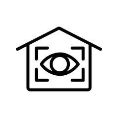 Smart house icon vector. A thin line sign. Isolated contour symbol illustration