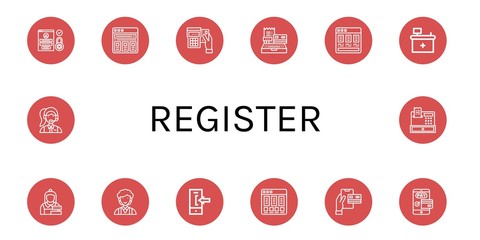 register simple icons set