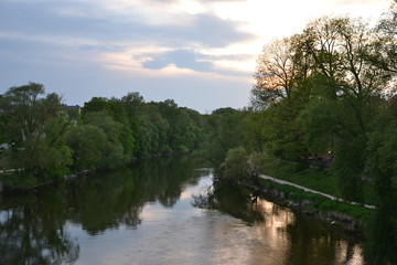 Fototapeta na wymiar Spring evening walk in Regensburg