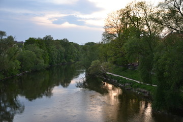 Fototapeta premium Spring evening walk in Regensburg