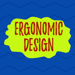 Word writing text Ergonomic Design. Business photo showcasing fitting or designing a workplace to the user s is needs Square rectangle paper sheet loaded with full creation of pattern theme