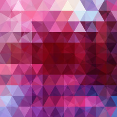 Abstract background consisting of red, pink, purple triangles. Geometric design for business presentations or web template banner flyer. Vector illustration