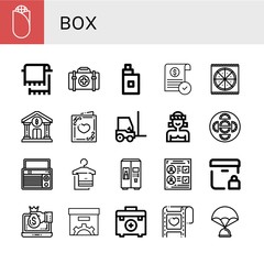 box simple icons set