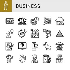 business simple icons set