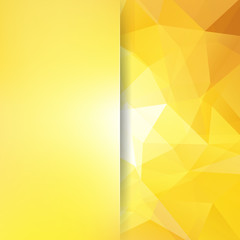 Abstract geometric style yellow background. Blur background with glass. Vector illustration