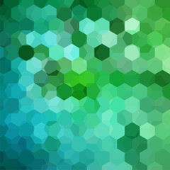 Obraz na płótnie Canvas Abstract background consisting of green, blue hexagons. Geometric design for business presentations or web template banner flyer. Vector illustration