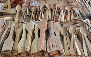 Wooden kitchen utensils
