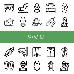 swim icon set