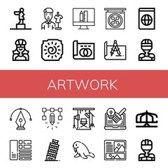 Set of artwork icons