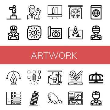 Set of artwork icons