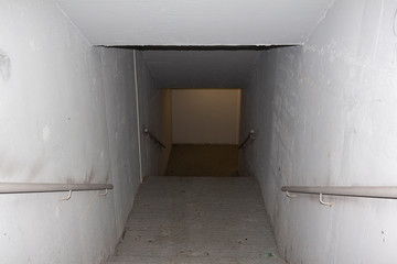 Industrial concrete staircase, white plaster