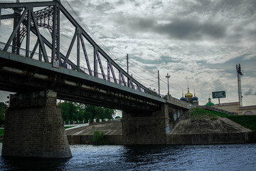 Naklejka premium bridge over the river