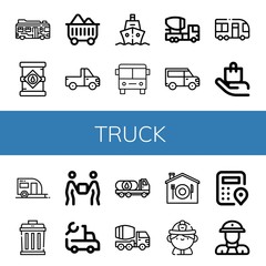 truck simple icons set
