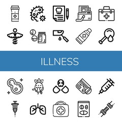 illness simple icons set