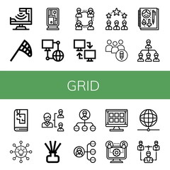 grid icon set