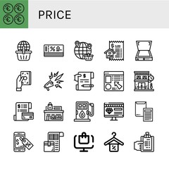 price simple icons set