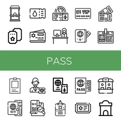 Set of pass icons