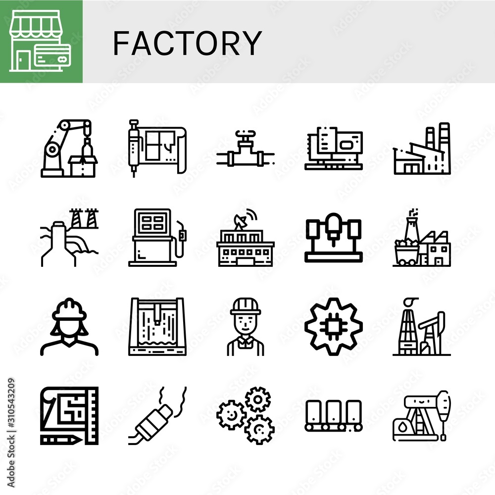Poster factory simple icons set