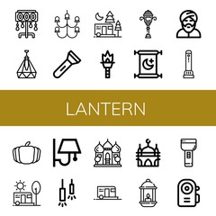 lantern simple icons set