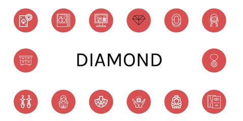 Set of diamond icons