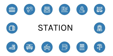 Set of station icons