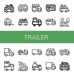 Set of trailer icons