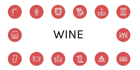 Set of wine icons