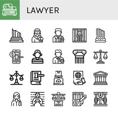 lawyer icon set