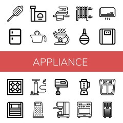 appliance icon set